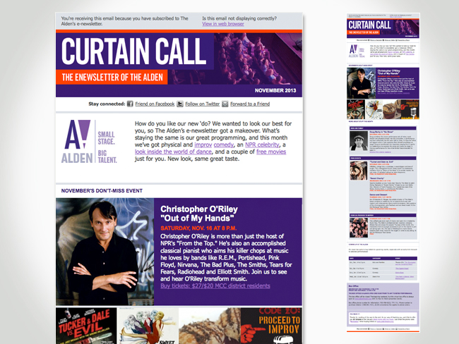 Alden Curtain Call newsletter screenshot