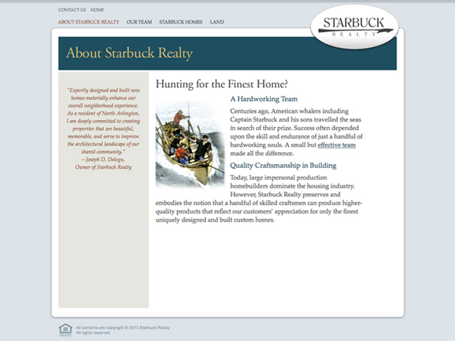 Starbuck Realty website screenshots