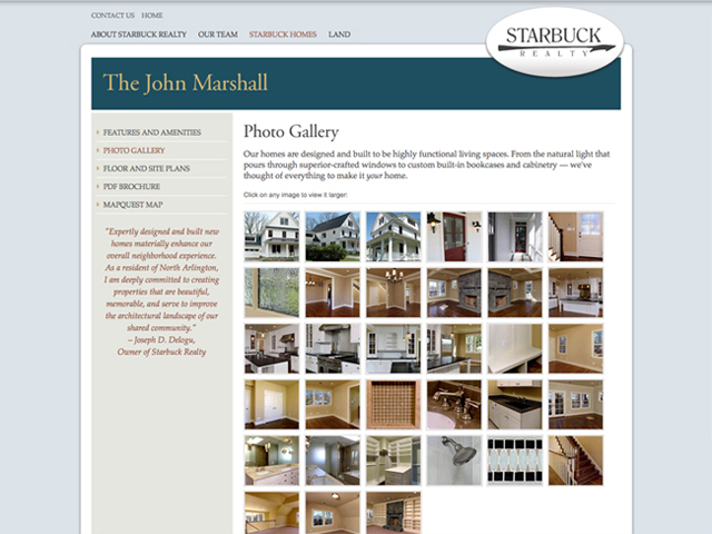 Starbuck Realty website screenshots