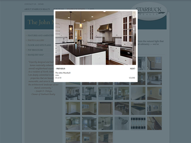 Starbuck Realty website screenshots